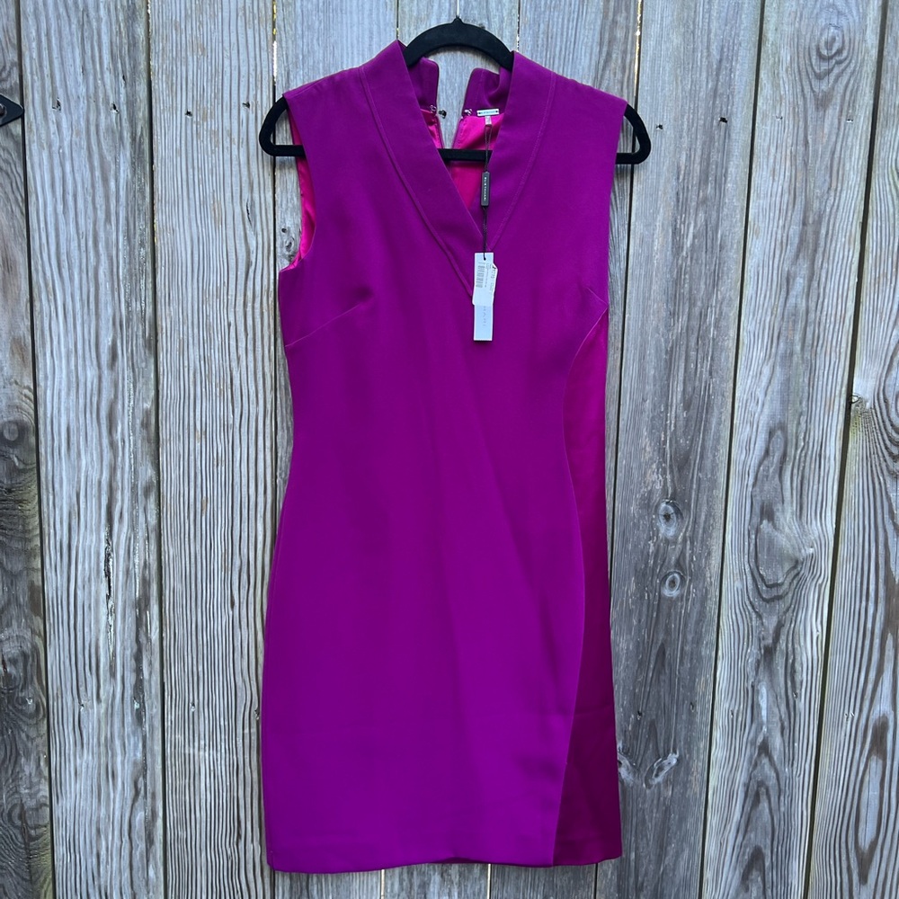 ELIE TAHARI Flannery Raspberry Pink Sleeveless Dress Women’s 6 NWT NEW - Picture 3 of 14